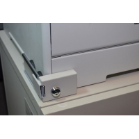 Laser Printer Paper Cassette Tray Lock. Color = Beige